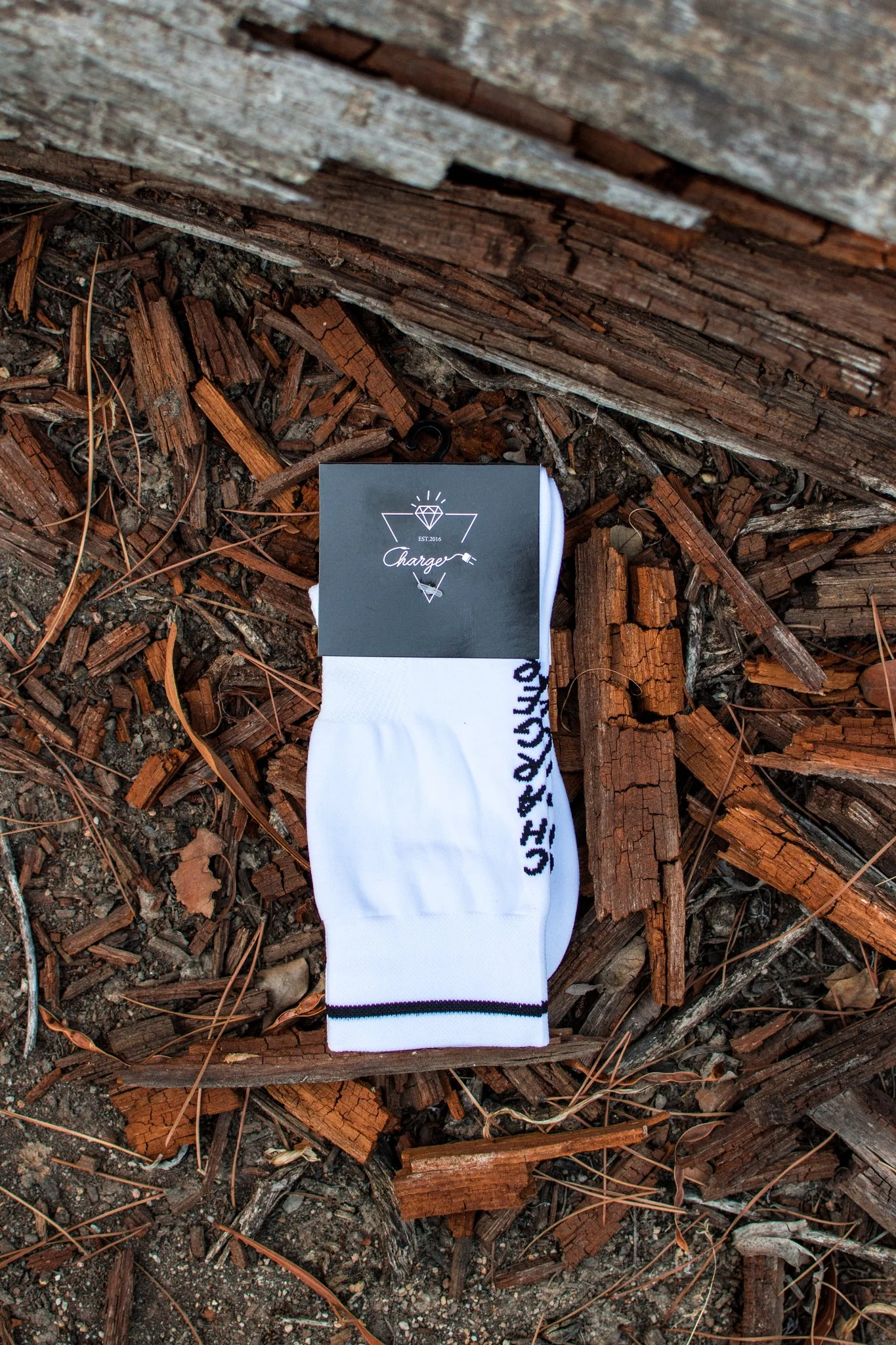 Charger socks- White Simple - Image 2