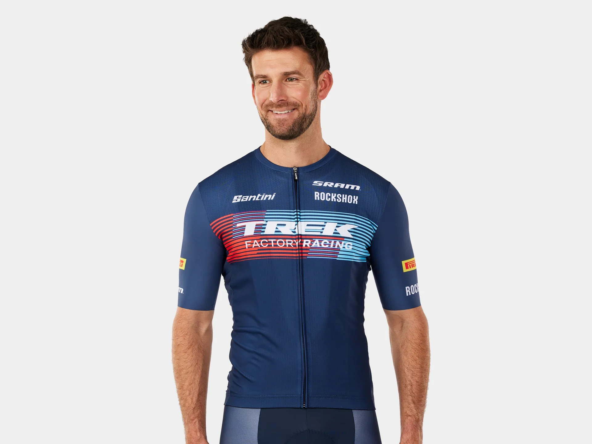 Santini Trek Factory Racing Men’s Team Replica Cycling Jersey