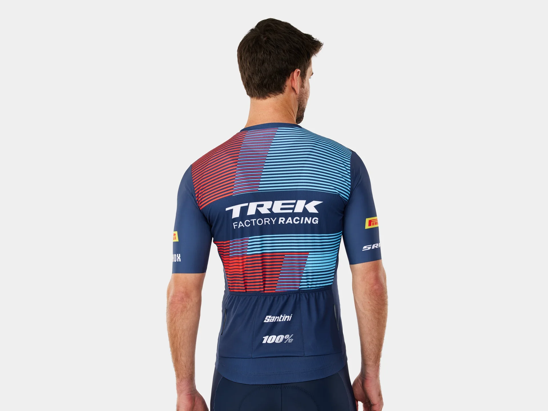 Santini Trek Factory Racing Men’s Team Replica Cycling Jersey - Image 2