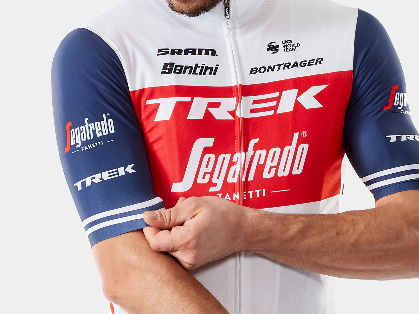 Santini Trek-Segafredo Men's Team Replica Race Cycling Jersey - Image 2