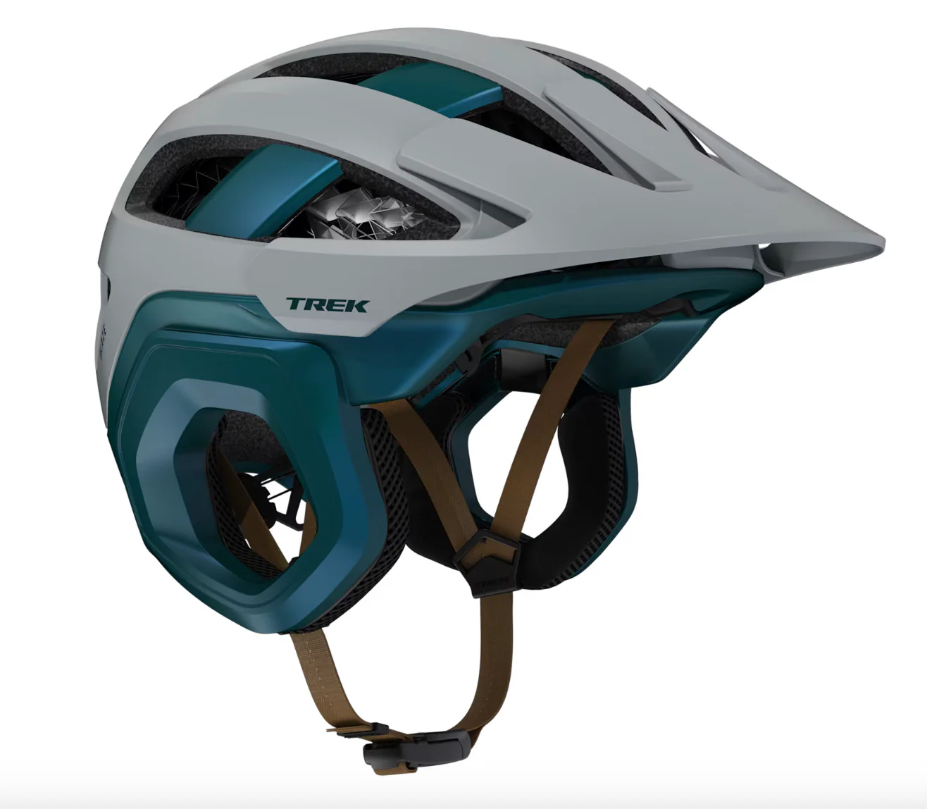 Trek Blaze WaveCel Mountain Bike Helmet - Matte Gravel/ Dark Aquatic